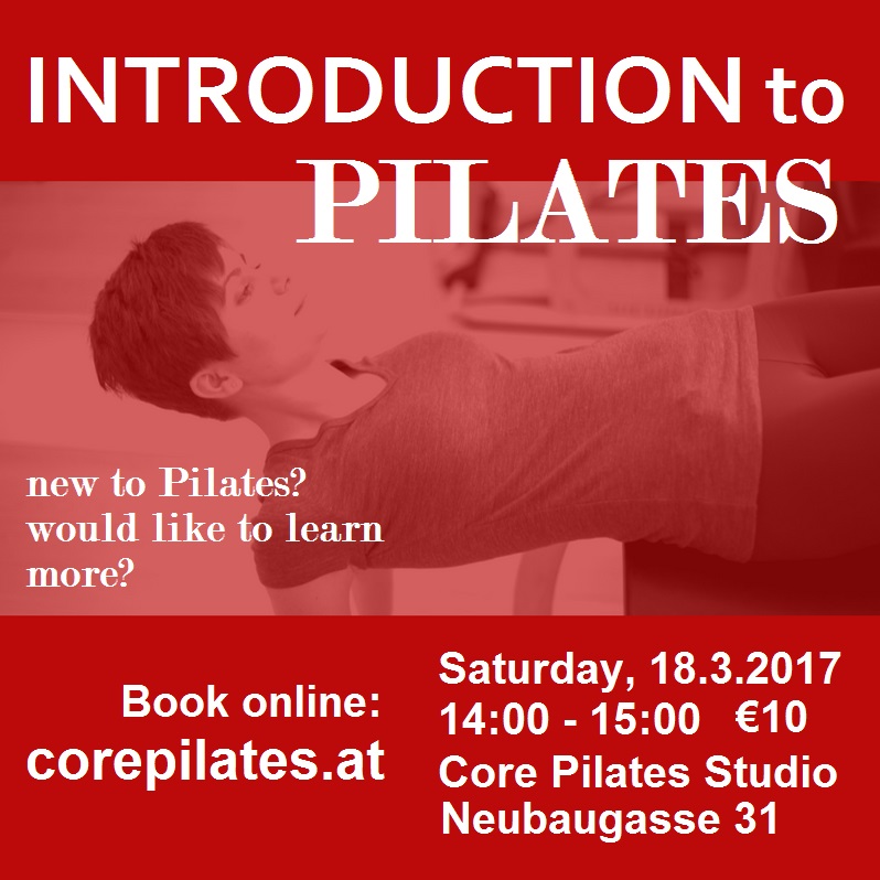 A leaflet for a Pilates beginner class at Core Pilates studio