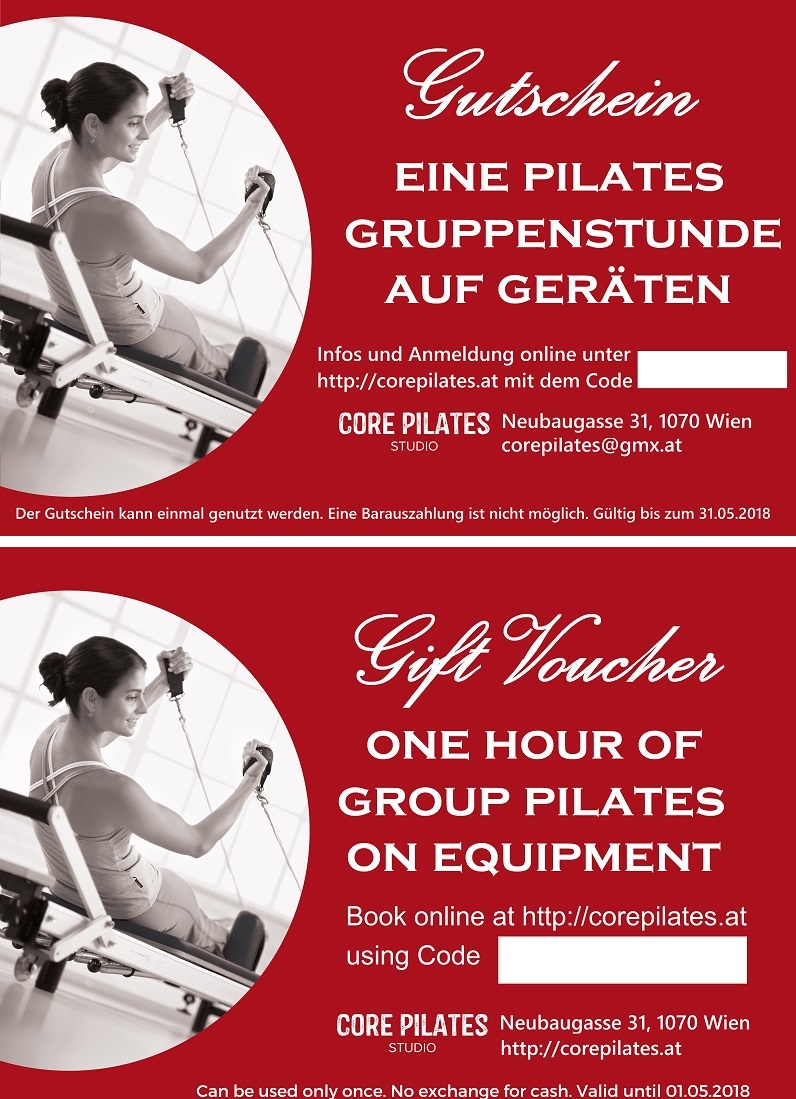 Gutschein für Pilates Gruppenstunde_Gift Voucher for Group Pilates Class