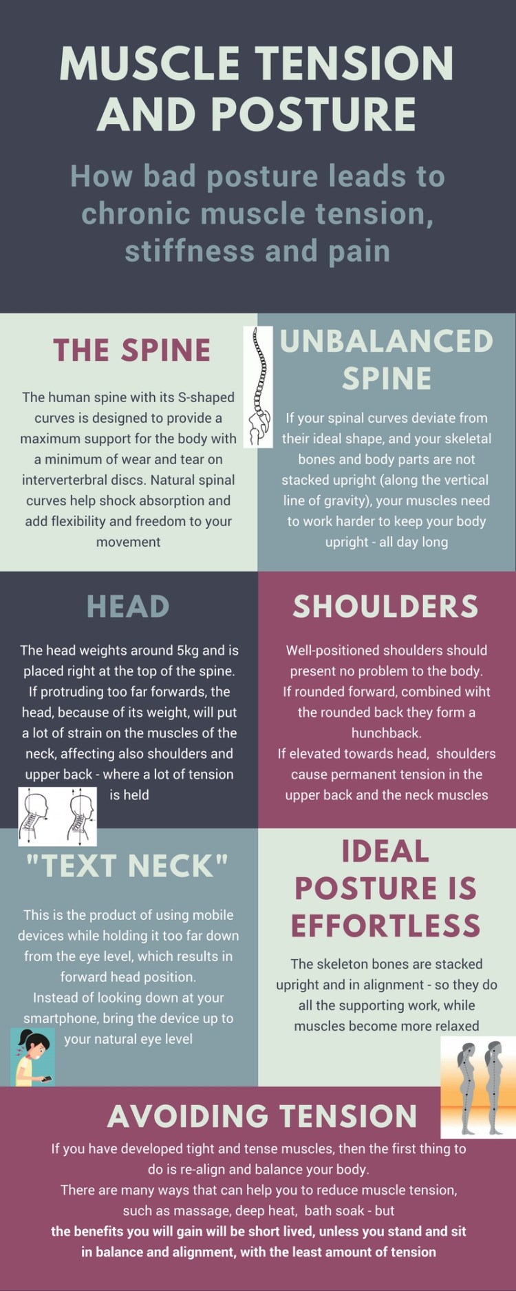 Posture and muscle tension infographic
